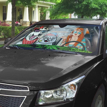 Gearhumans 3D Hippie Style Custom Car Auto Sunshade