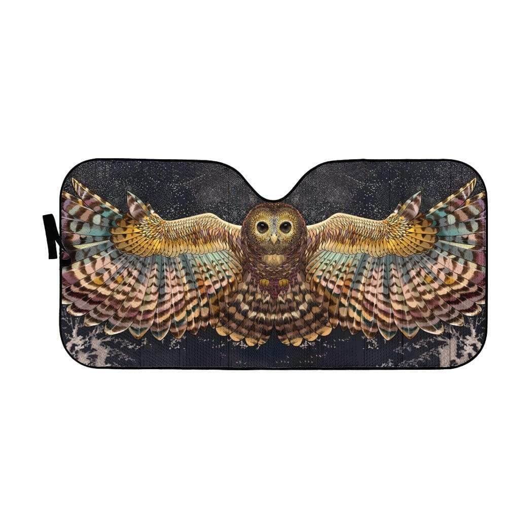 Gearhumans 3D HippiElvis Presleye Owl Custom Car Auto Sunshade