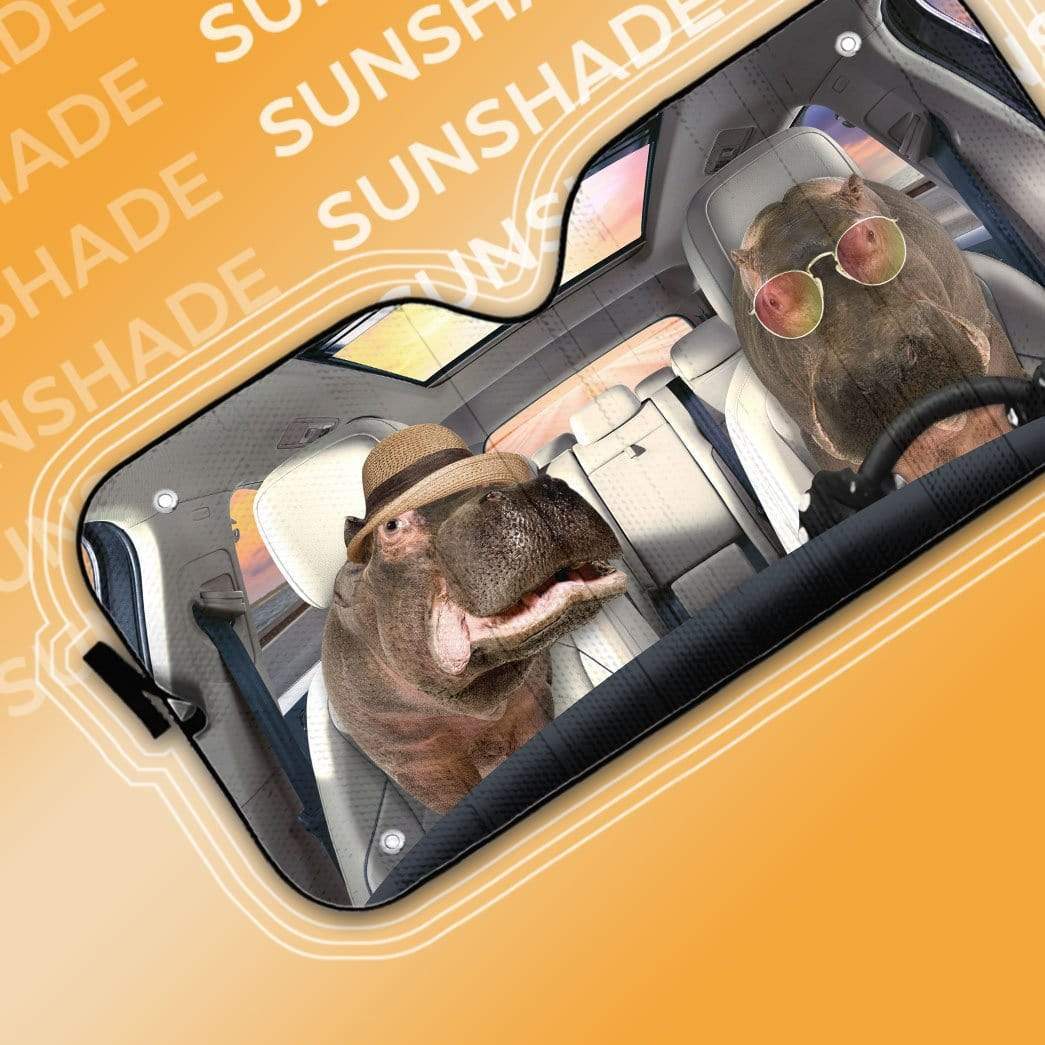 gearhumans 3D Hippo Car Cuto Sunshade GS29067 Auto Sunshade 