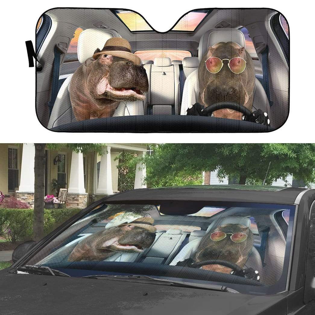 gearhumans 3D Hippo Car Cuto Sunshade GS29067 Auto Sunshade 