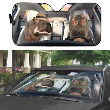 Gearhumans 3D Hippo Car Cuto Sunshade