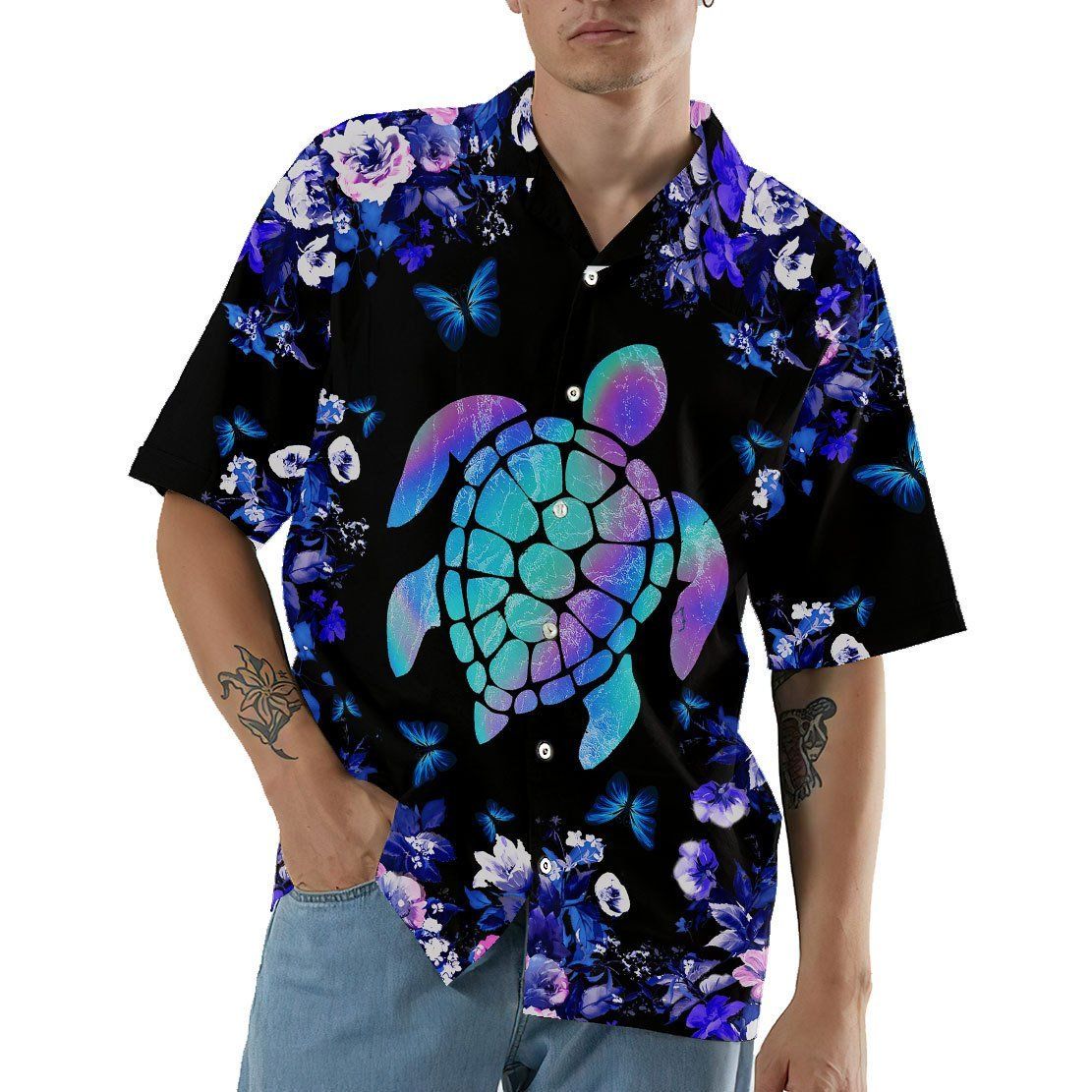 Gearhumans 3D Holographic Turtle Hawaii Shirt ZK21052104 Hawai Shirt 