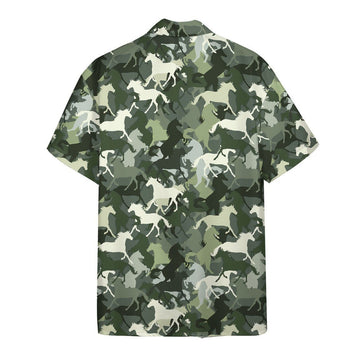 Gearhumans 3D Horse Camo Hawaii Shirt