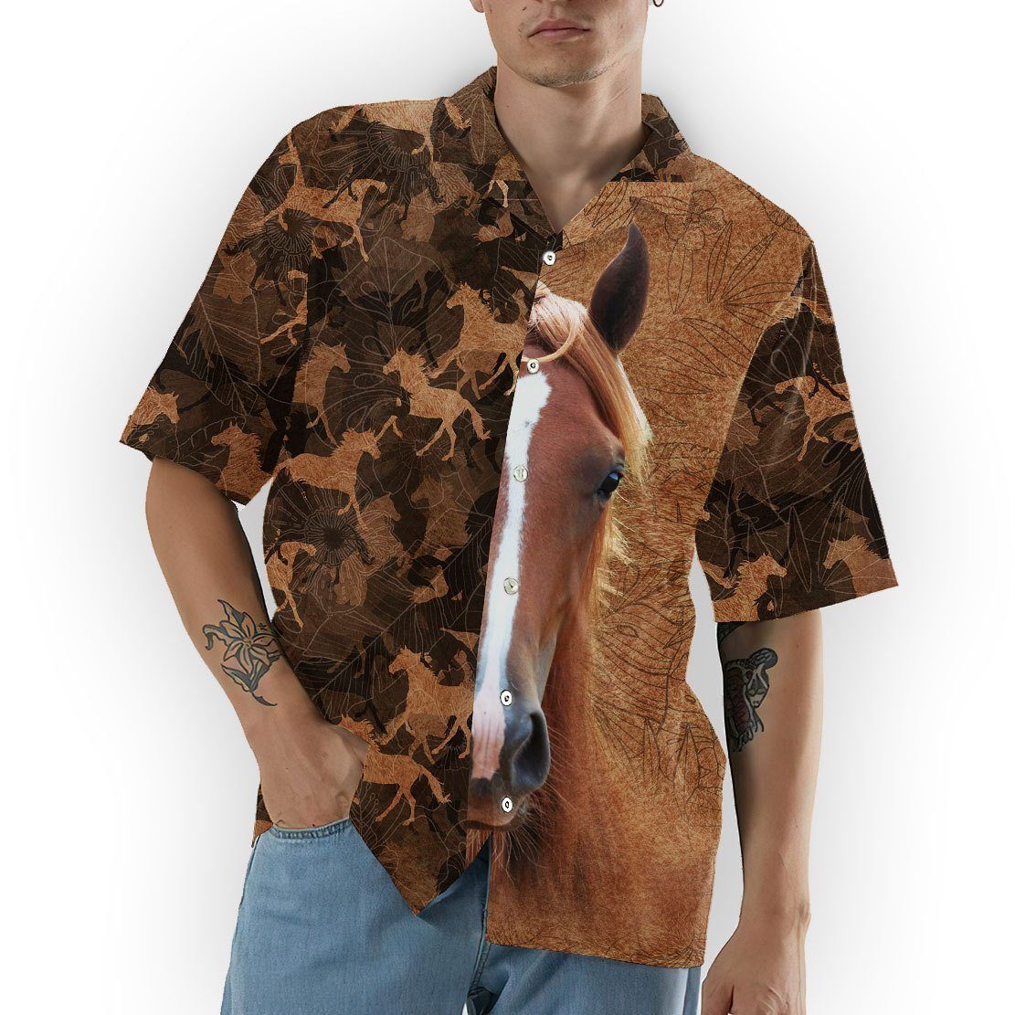 Gearhumans 3D Horse Hawaii Shirt ZZ08046 Hawai Shirt 