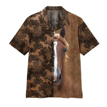 Gearhumans 3D Horse Hawaii Shirt ZZ08046 Hawai Shirt Short Sleeve Shirt S 