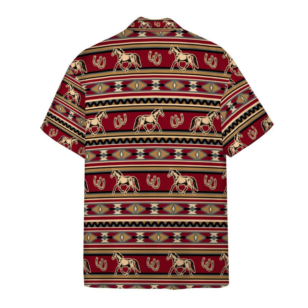 Gearhumans 3D Horse Southwestern Native American Custom Hawaii Shirt GO10052110 Hawai Shirt 