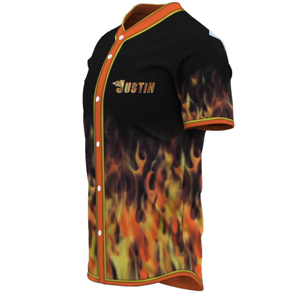 Gearhumans 3D Hot Rod Flame Blowing Custom Name Jersey Shirt GO01072112 Jersey Shirt 