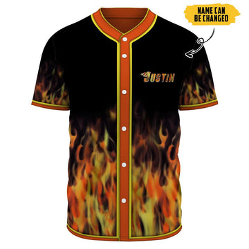 Gearhumans 3D Hot Rod Flame Blowing Custom Name Jersey Shirt