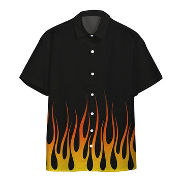 Gearhumans 3D Hot Rod Flame Stencils Custom Hawaii Shirt
