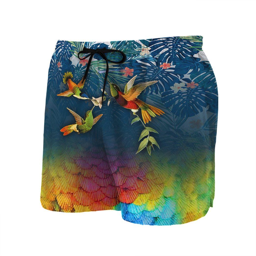 Gearhumans 3D Hummingbird Hawaii Custom Beach Shorts Swim Trunks GS1705214 Men Shorts 