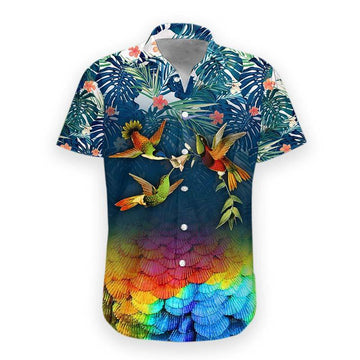 Gearhumans 3D Hummingbird Hawaii Shirt hawaii Short Sleeve Shirt S