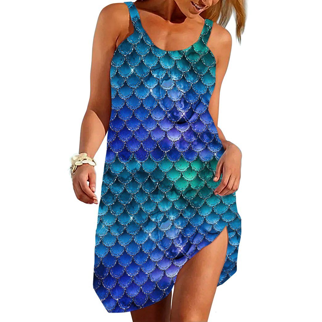 Gearhumans 3D I Have A Mermaid Soul Custom Sleeveless Beach Dress GO15062112 Beach Dress Beach Dress S 