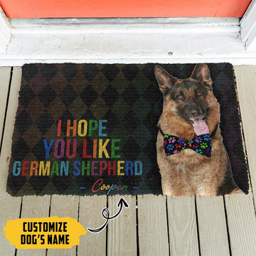 Gearhumans 3D I Hope You Like German Shepherd Custom Name Doormat