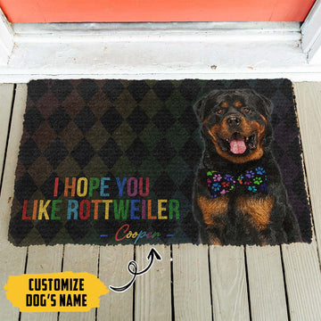 Gearhumans 3D I Hope You Like Rottweiler Custom Name Doormat