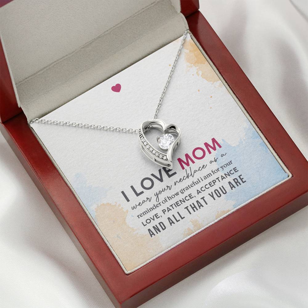 Gearhumans 3D I Love Mom Happy Mothers Day Forever Love Necklace GS23042110 ShineOn Fulfillment 