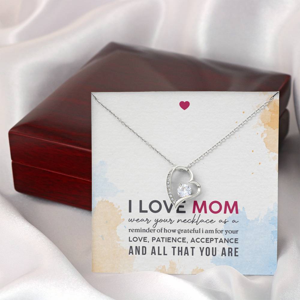 Gearhumans 3D I Love Mom Happy Mothers Day Forever Love Necklace GS23042110 ShineOn Fulfillment 