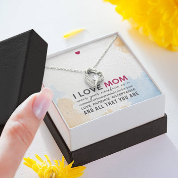 Gearhumans 3D I Love Mom Happy Mothers Day Forever Love Necklace