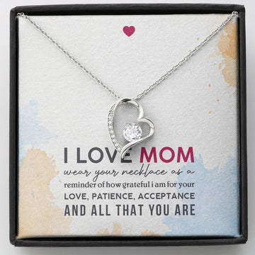 Gearhumans 3D I Love Mom Happy Mothers Day Forever Love Necklace GS23042110 ShineOn Fulfillment Standard Box 