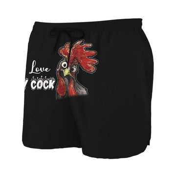 Gearhumans 3D I Love My Cock Custom Beach Shorts Swim Trunks
