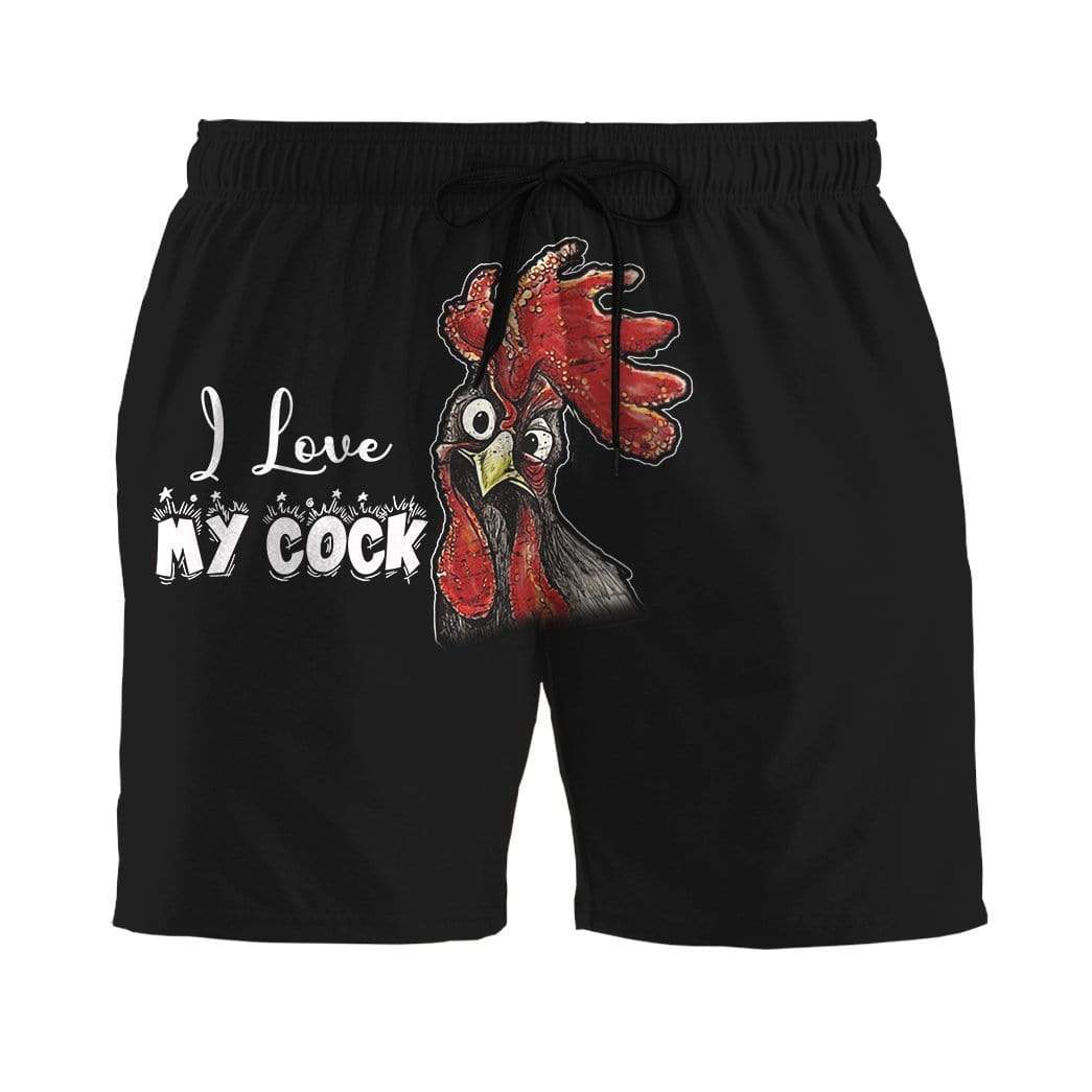 Gearhumans 3D I Love My Cock Custom Beach Shorts Swim Trunks GV11062 Men Shorts Men Shorts S 