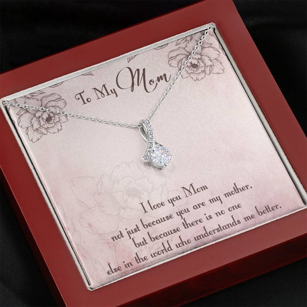 Gearhumans 3D I Love My Mom Happy Mothers Day Alluring Beauty Necklace GS2604217 ShineOn Fulfillment Mahogany Style Luxury Box 