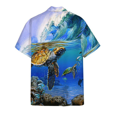 Gearhumans 3D In The Ocean Turtle Custom Hawaii Shirt