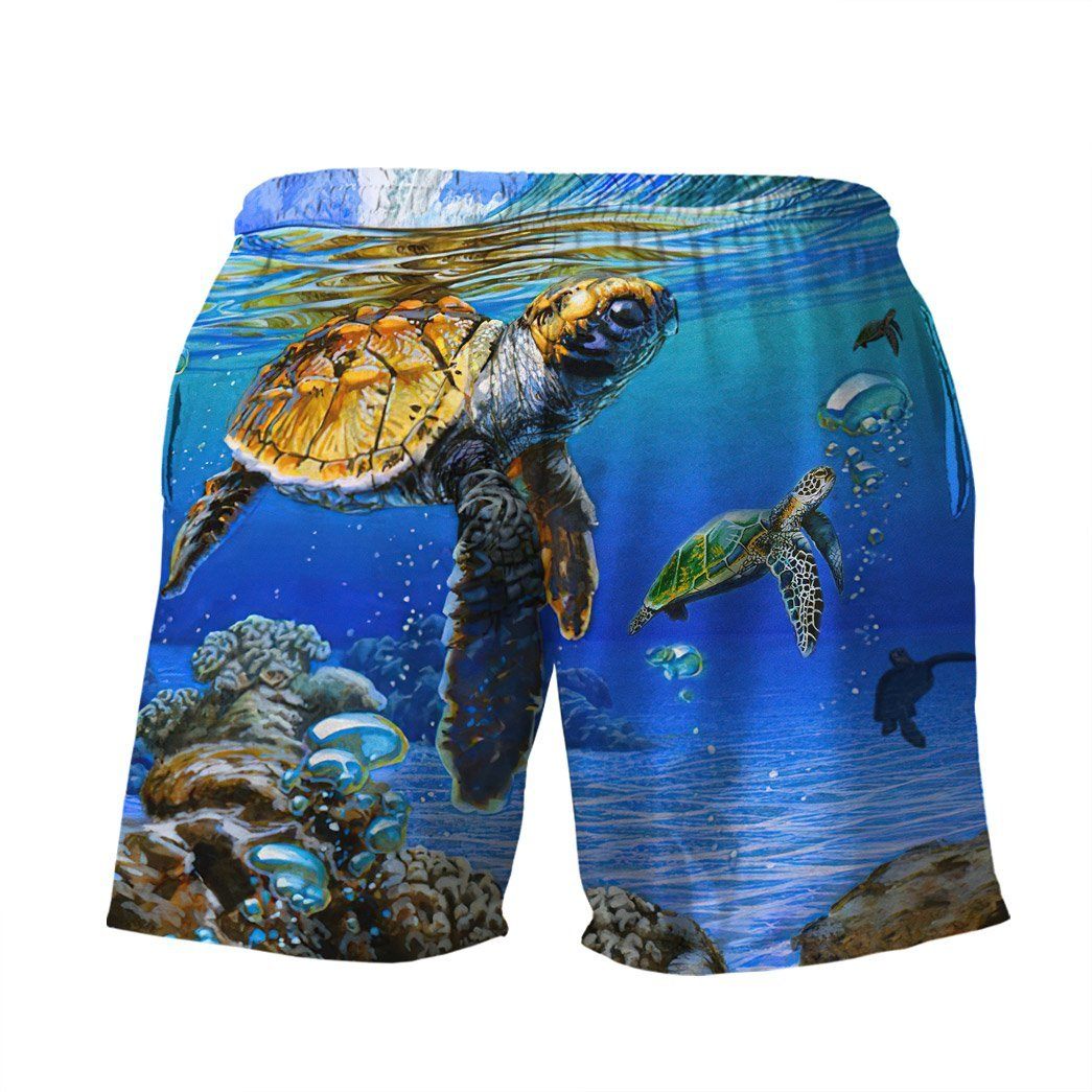 Gearhumans 3D In The Ocean Turtle Custom Hawaii Shirt GS08072124 Hawai Shirt 
