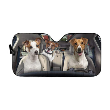 gearhumans 3D Jack Russell Terrier Custom Car Auto Sunshade GL29071 Auto Sunshade 57''x27.5'' 