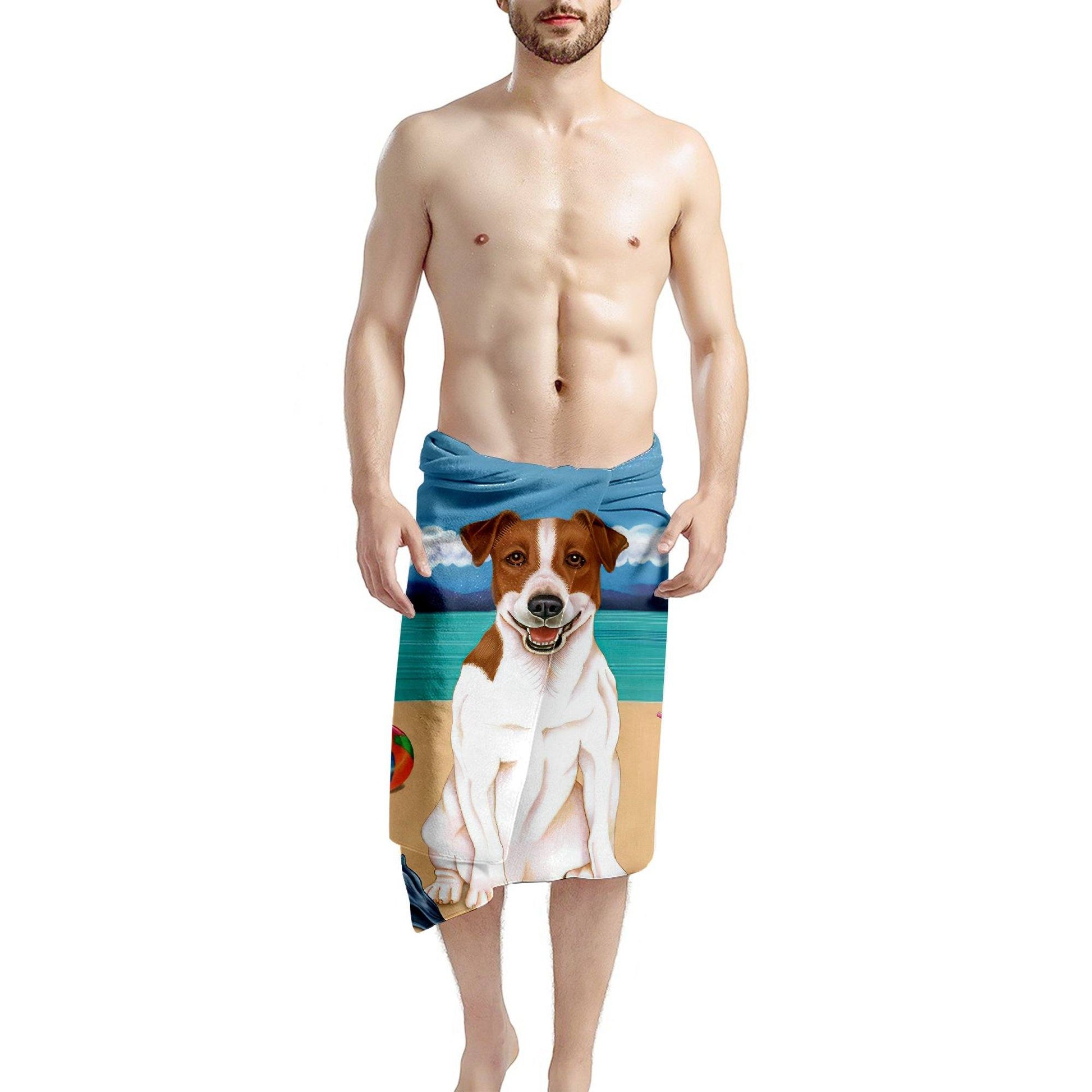 Gearhumans 3D Jack Russell Terrier Dog Custom Beach Towel GW12052110 Towel 
