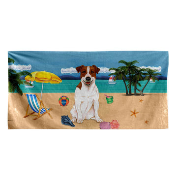 Gearhumans 3D Jack Russell Terrier Dog Custom Beach Towel