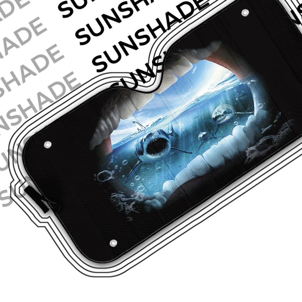 Gearhumans 3D Jaws Custom Car Auto Sunshade GO28042114 Auto Sunshade 