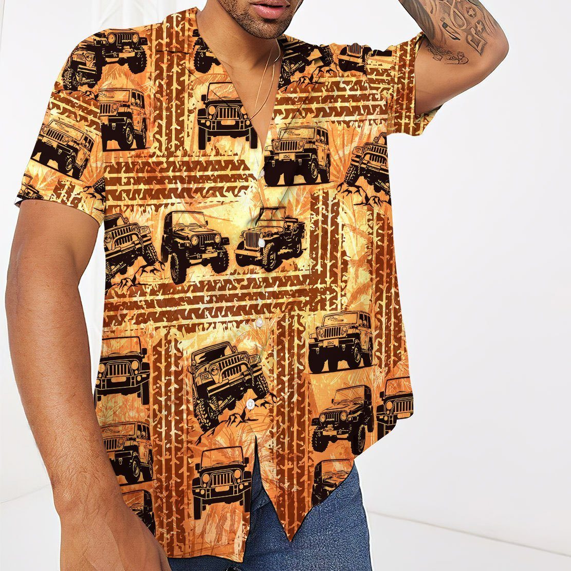 Gearhumans 3D Jeep Hawaii Shirt ZZ12044 Hawai Shirt 