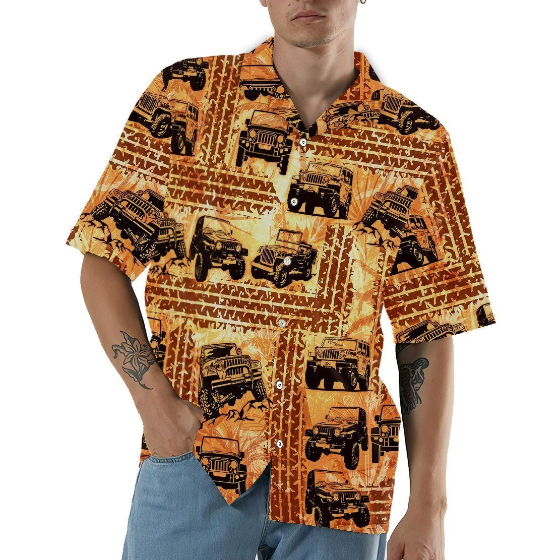 Gearhumans 3D Jeep Hawaii Shirt ZZ12044 Hawai Shirt 