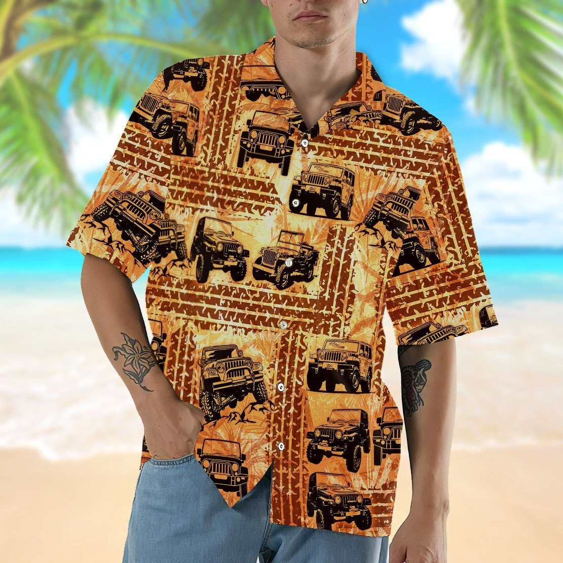 Gearhumans 3D Jeep Hawaii Shirt ZZ12044 Hawai Shirt 