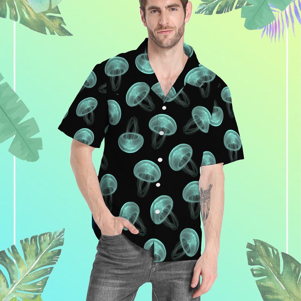 Gearhumans 3D Jellyfish X Ray Custom Short Sleeve Shirt GO07052120 Hawai Shirt 