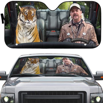 Gearhumans 3D Joe Exotic Tiger King Custom Car Auto Sunshade