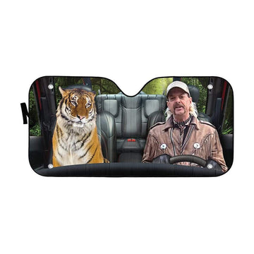 Gearhumans 3D Joe Exotic Tiger King Custom Car Auto Sunshade