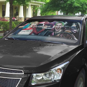 Gearhumans 3D Joker & Harley Quinn Custom Car Auto Sunshade