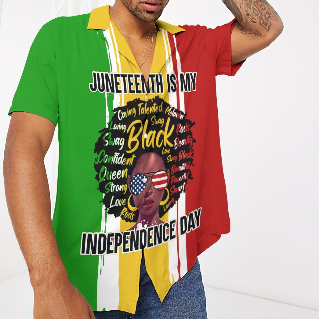Gearhumans 3D Juneteenth Is My Independence Day Custom Short Sleeve Shirts GS0706216 Hawai Shirt 