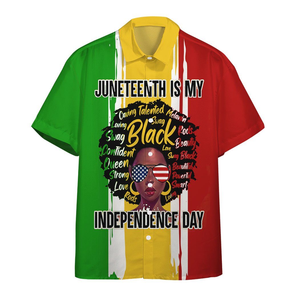 Gearhumans 3D Juneteenth Is My Independence Day Custom Short Sleeve Shirts GS0706216 Hawai Shirt Short Sleeve Shirt S 