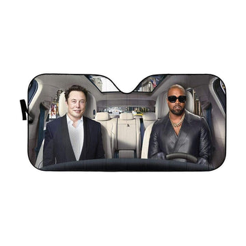 Gearhumans 3D Kanye And Musk Custom Car Auto Sunshade