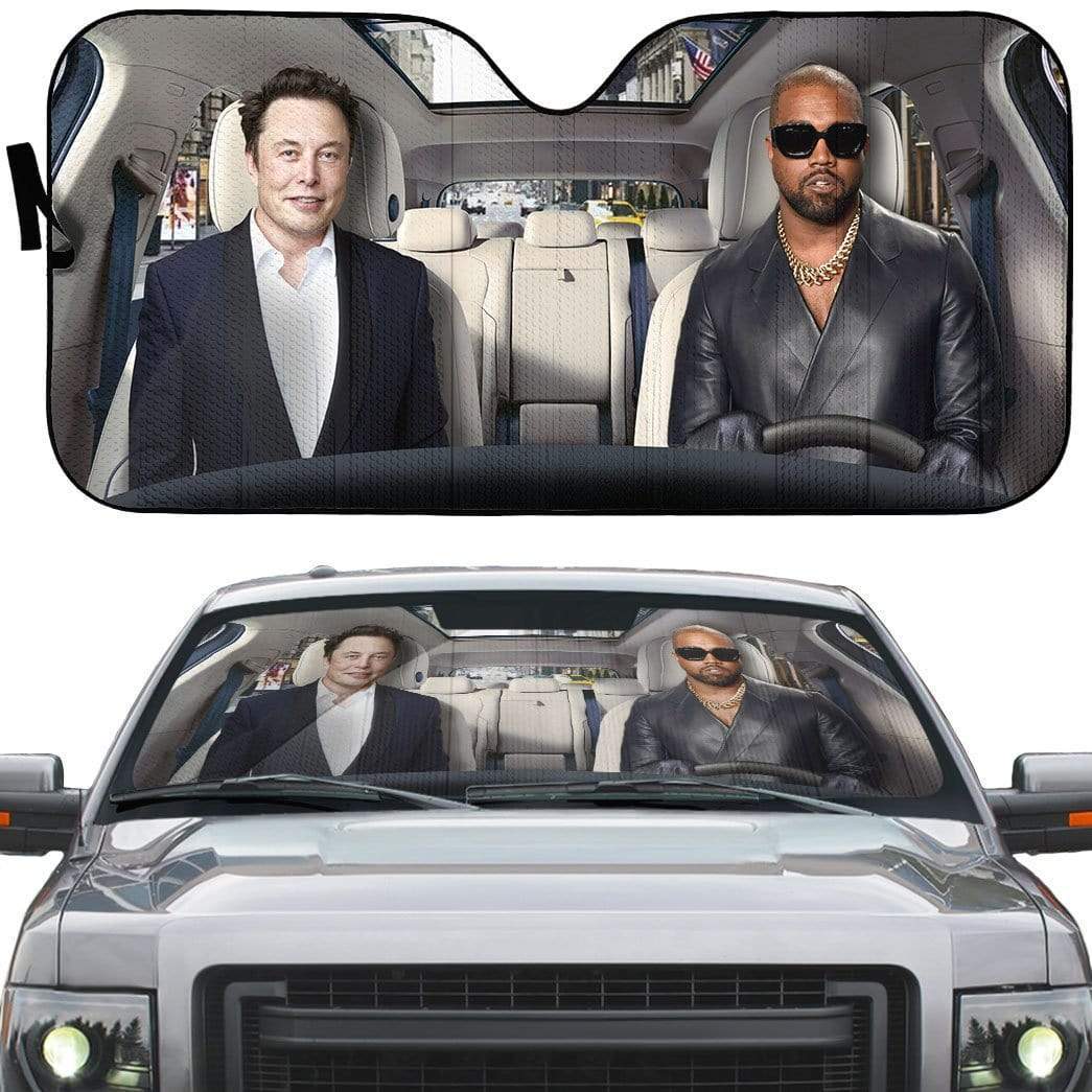 gearhumans 3D Kanye And Musk Custom Car Auto Sunshade GL14073 Auto Sunshade 
