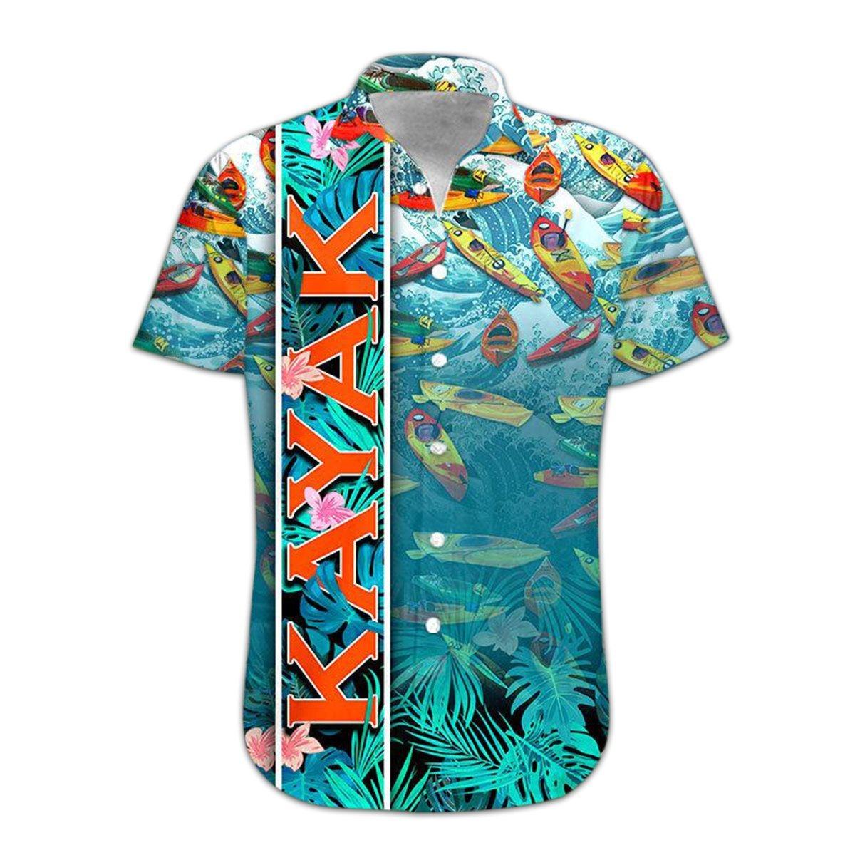 Gearhumans 3D Kayak Hawaii Shirt hawaii Short Sleeve Shirt S