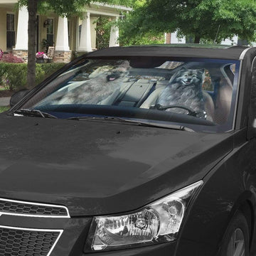 Gearhumans 3D Keeshond Dog Custom Car Auto Sunshade