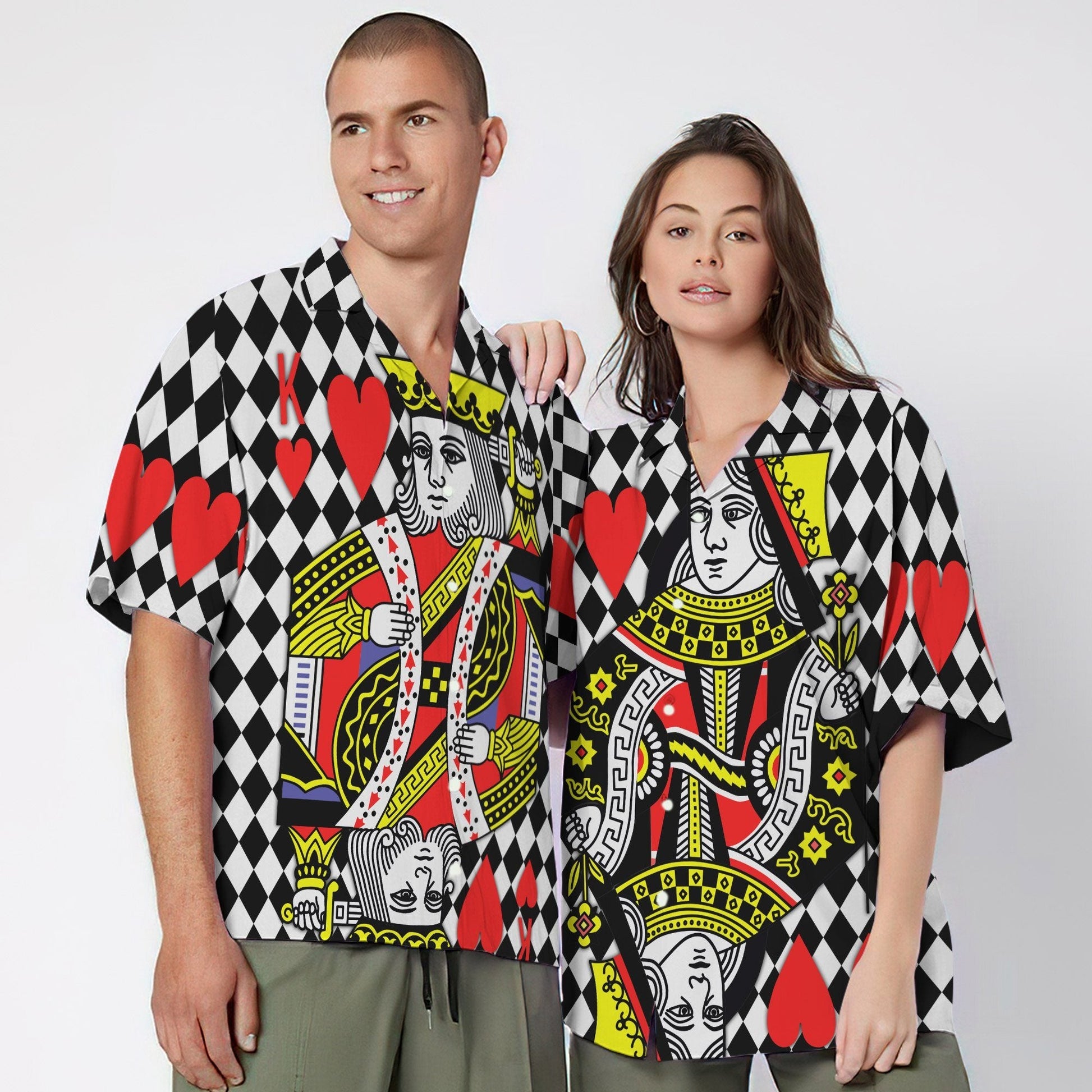 Gearhumans 3D King Of Heart Couple Custom Short Sleeve Shirt GS0507215 Hawai Shirt 