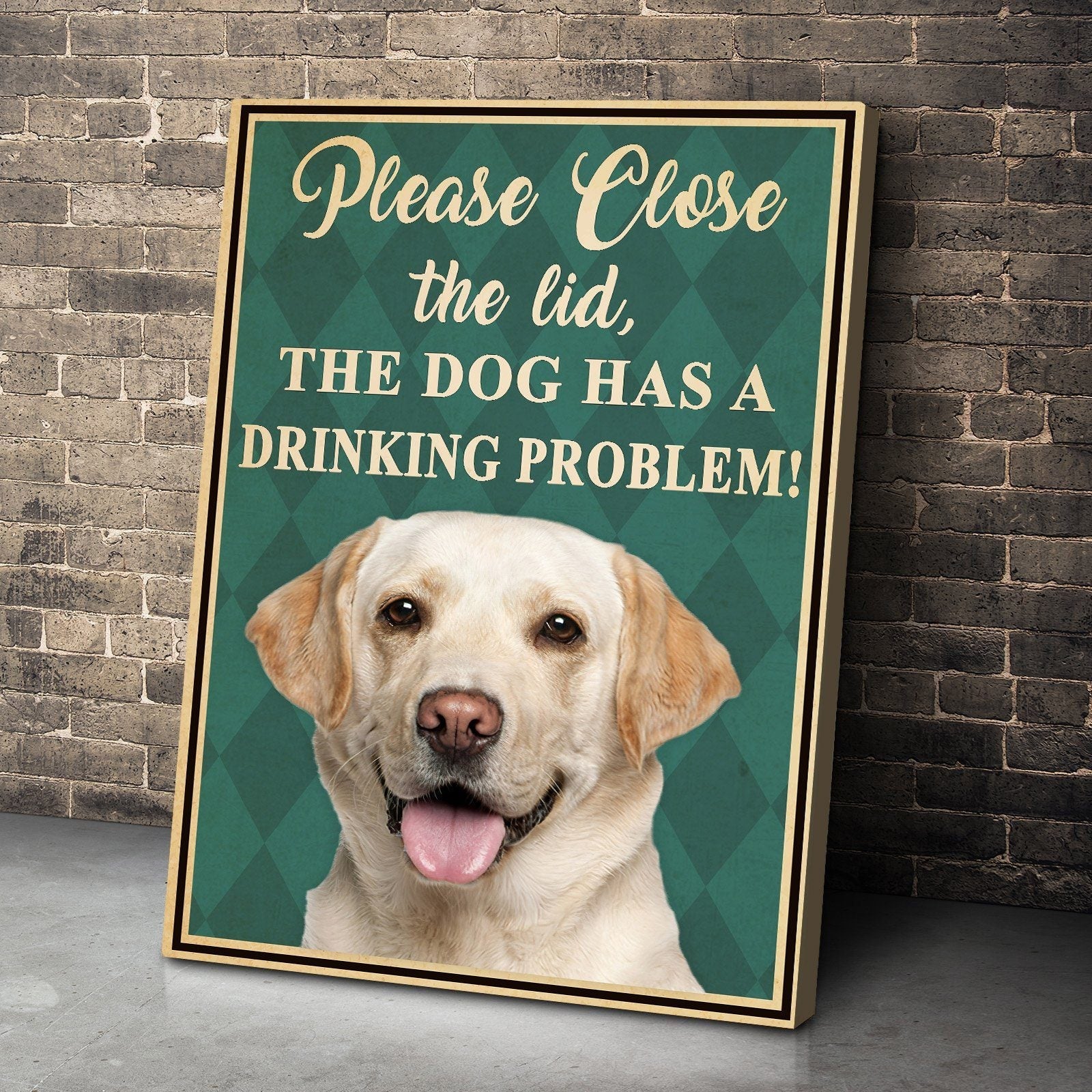 Gearhumans 3D Labrador Retriever Please Close The Lid Custom Canvas GW05054 Canvas 