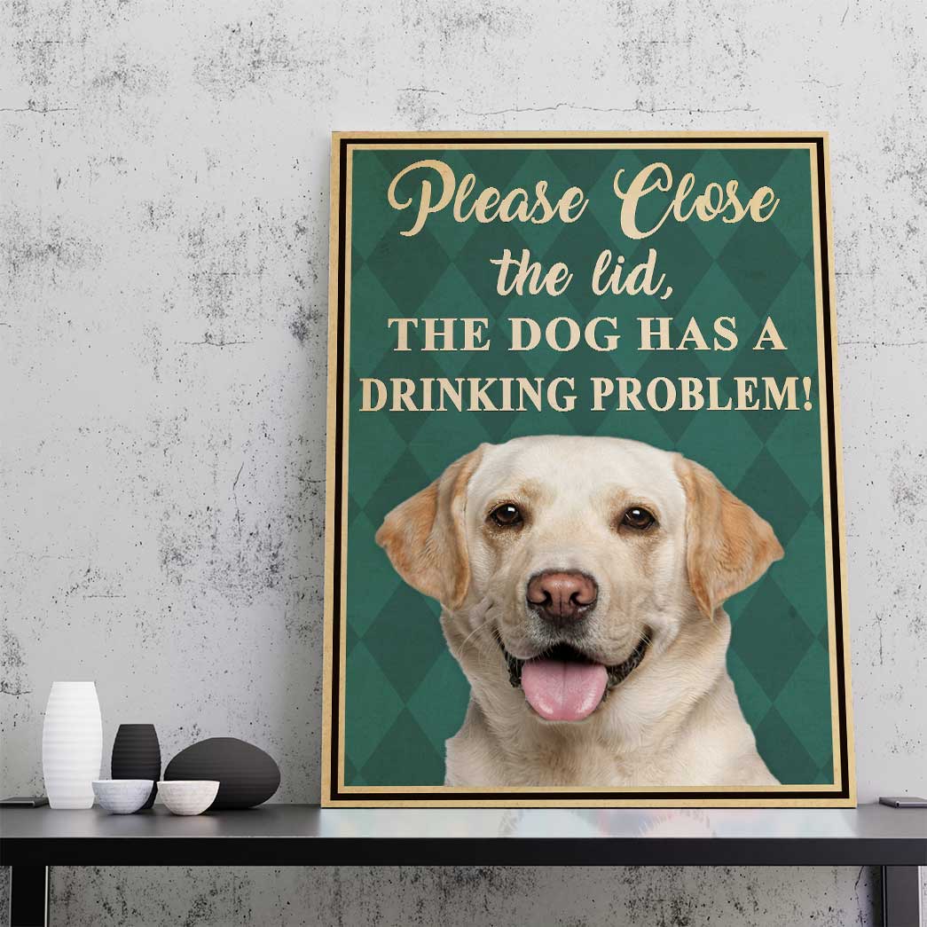 Gearhumans 3D Labrador Retriever Please Close The Lid Custom Canvas GW05054 Canvas 