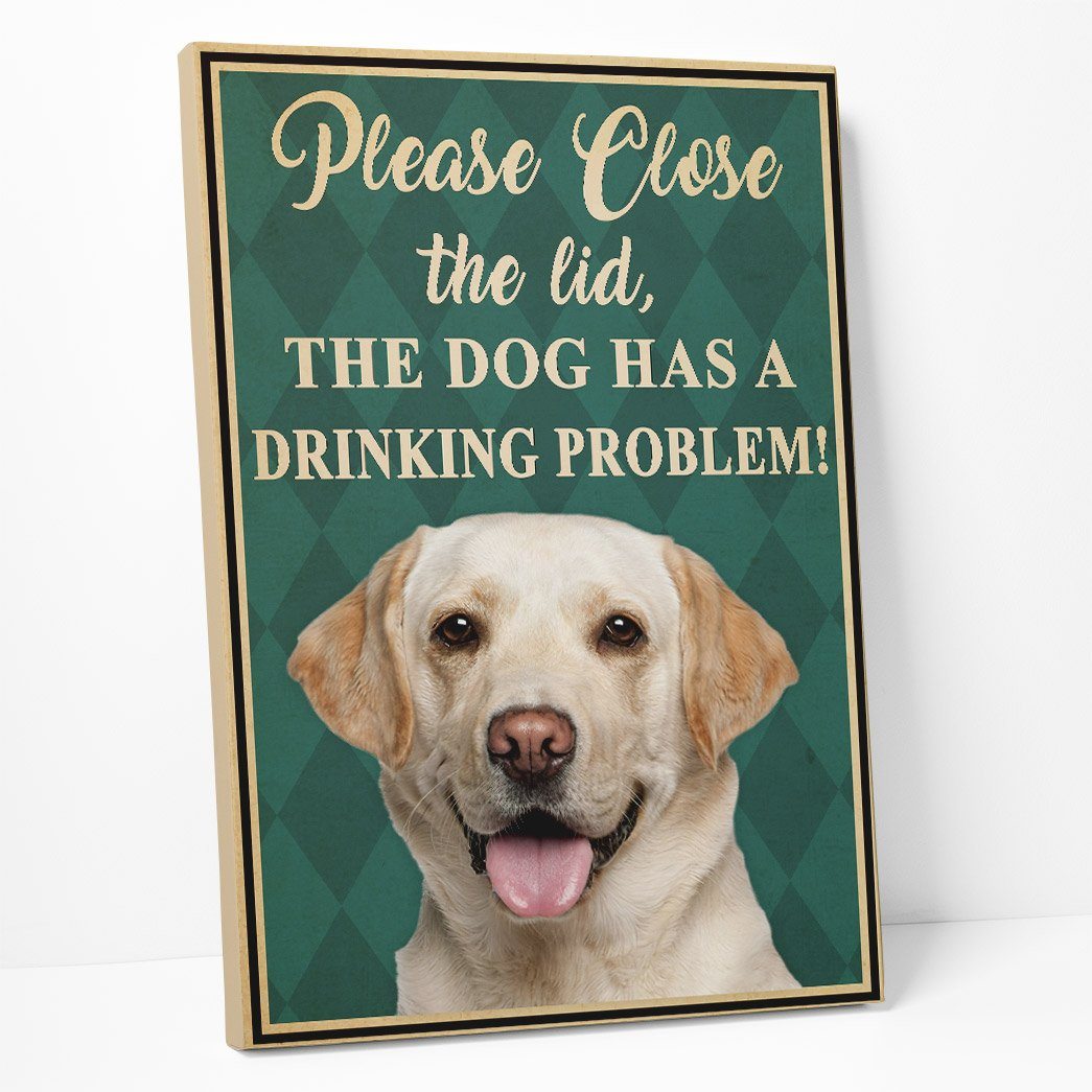 Gearhumans 3D Labrador Retriever Please Close The Lid Custom Canvas GW05054 Canvas 