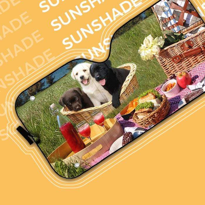 gearhumans 3D Labrador Retriever Puppies Custom Car Auto Sunshade GW13057 Auto Sunshade 