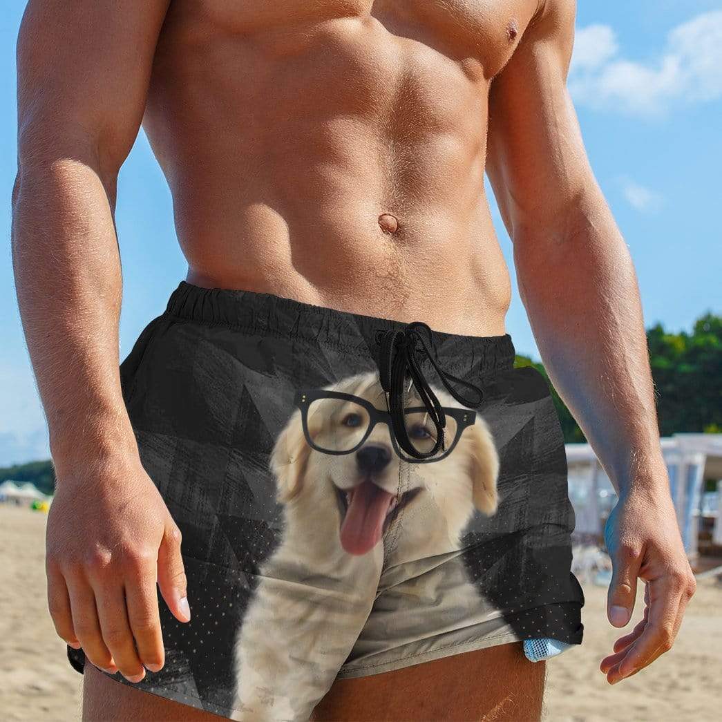Gearhumans 3D Labrador Retriever Puppy Smile Custom Beach Shorts Swim Trunks GL08065 Men Shorts 